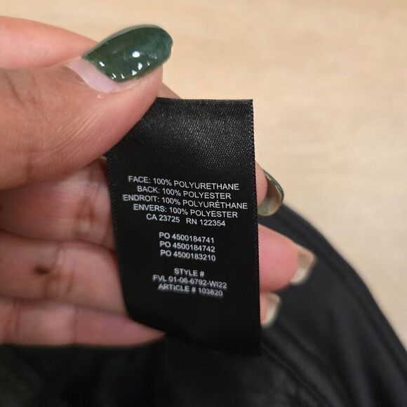 Aritzia Babaton Pants Women's 8 Black Faux Leather Pleated Slash Pockets Chic Pr - Picture 6 of 7